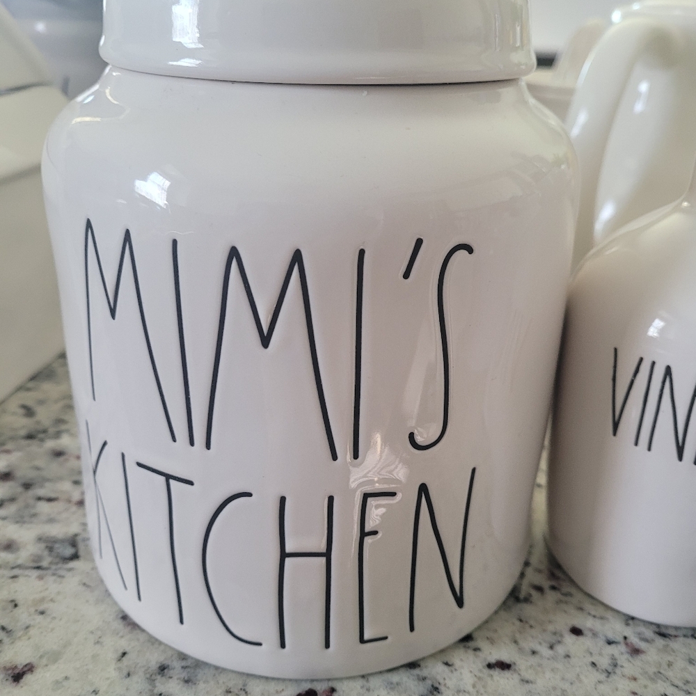 Rae dunn Mimis kitchen canister